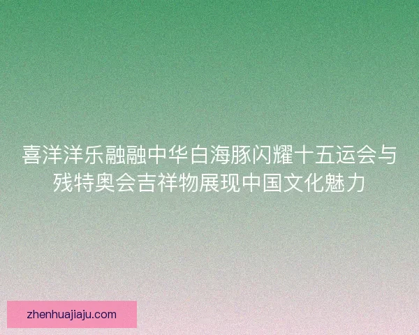 喜洋洋乐融融中华白海豚闪耀十五运会与残特奥会吉祥物展现中国文化魅力